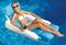 66" Inflatable Blue & White Swimming Pool Floating Lounge Seat